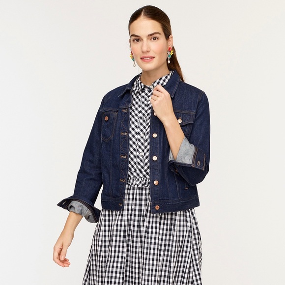J.Crew Dark Wash Button Front Denim Jacket - Picture 7 of 7